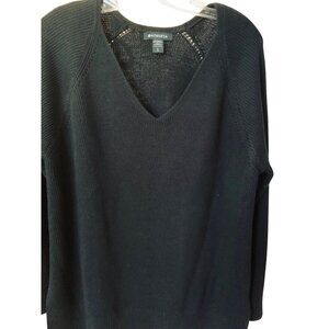 Athleta Sweater black merino wool blend large 40ch excellent